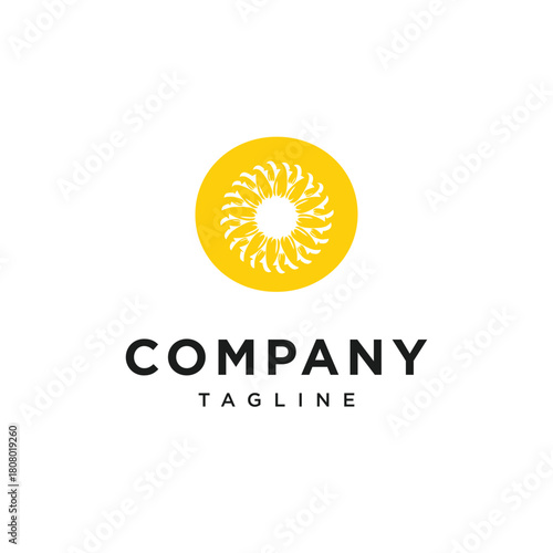 Letter O SunFlower Logo Icon Vector