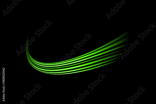 Glowing Green Energy Rays | Modern Abstract Light Streaks