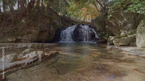保殿の七滝・一の滝／秋の風景
（日本・愛知県豊田市野原町）
