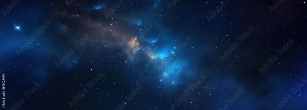 Naklejka premium Cosmic Nebula: A breathtaking view of a vibrant nebula, showcasing radiant cosmic formations and stellar phenomena, bathed in ethereal light and mystery.