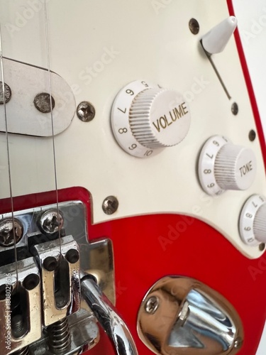 Detailed view of an electric guitar
