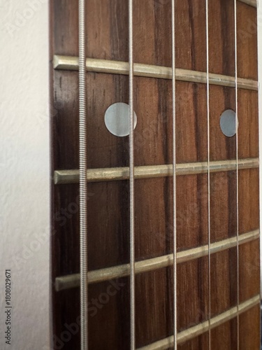 Detailed view of an electric guitar