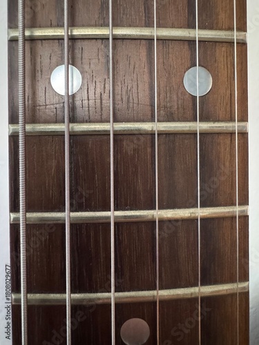 Detailed view of an electric guitar