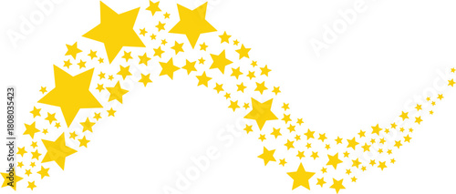Abstract yellow star wave pattern on white background, festive and celebratory design element