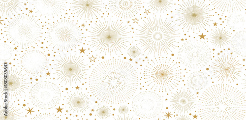 Collection of intricate geometric starburst shapes in a delicate line art style, perfect for elegant decorative designs and celestial-themed projects