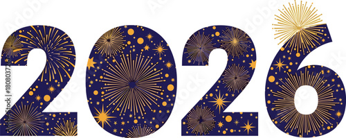 Happy New Year 2026 Celebration Fireworks and Festive Design for the Upcoming Year