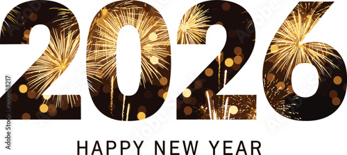 Happy New Year 2026 Celebration Festive Fireworks and Year-End Greetings