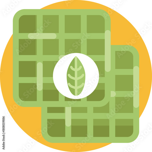 A grid-patterned dessert, perfect for pairing with tea or toppings.