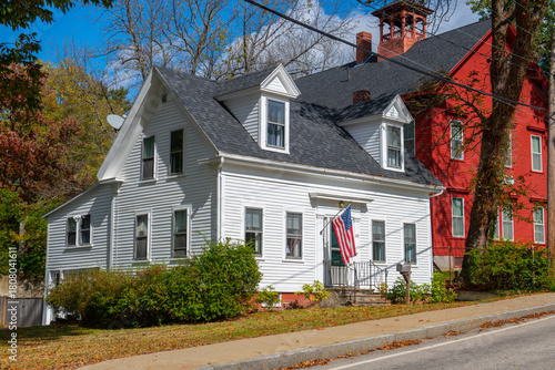 Historic residence house at 103 Whipple Road in Kittery Point in town of Kittery, Maine ME, USA. 