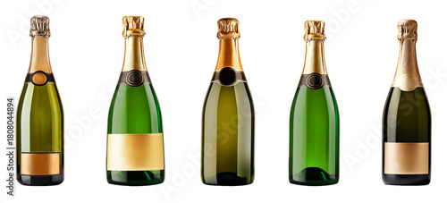 champagne champaign bottle isolated on clear background