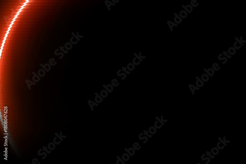 black background surrounded by red neon circle, text, design, empty