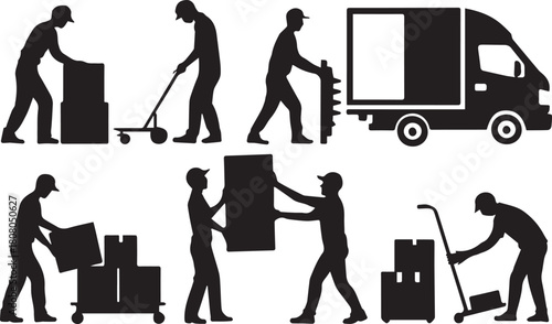 Moving company services relocation movers truck boxes delivery transport service help