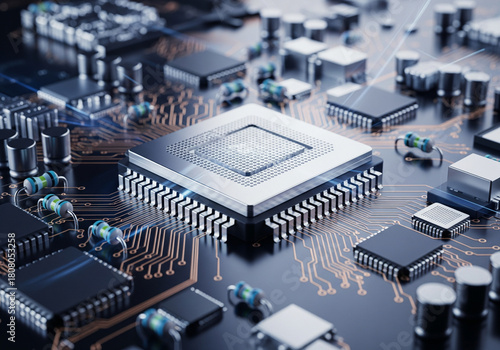 Advanced microchip for computing power, future technology and digital transformation