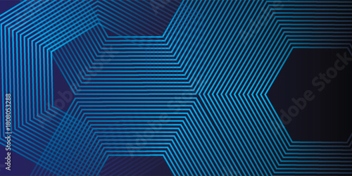 Abstract dark blue gradient background with glowing skin blue heksagonal vector modern