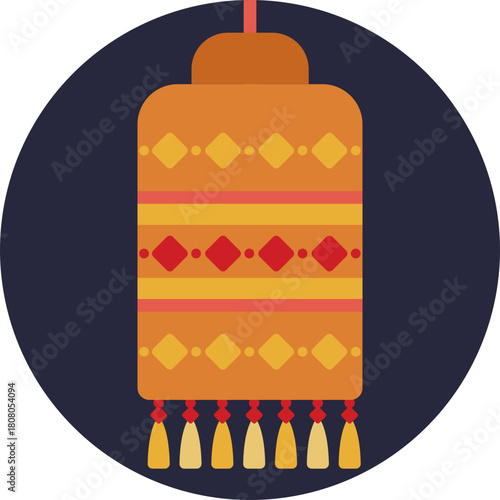 A traditional Moroccan lantern with geometric cut-out patterns, representing warm ambient lighting.