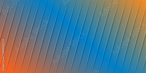 Diagonal gradient stripes in orange blue and gray with subtle shadows abstract background