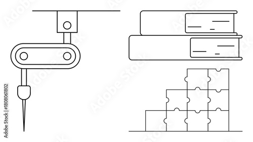 Robotics and education concept. Robotics integration in learning through mechanical systems and problem-solving with puzzles. Robotics merging technology with education. For STEM, industry
