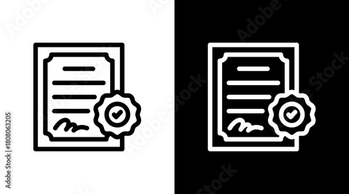 Certificate With Icon Set Design