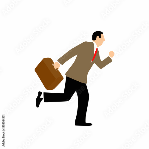 businessman running late for work