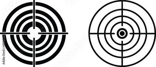 Precision Target Vector Set Bullseye, Crosshair Designs for Accuracy