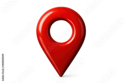Free Download Red glossy map pin symbol indicating location, global positioning, and searching for an important point on a transparent background - GFXLoad