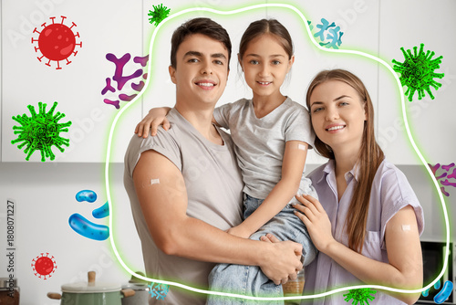 Family with medical patches...