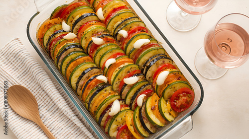  baked ratatouille,  a vegetable tian  