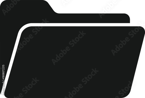 File Folder Icon Simple Black Folder for Documents, Organization, and Digital Storage Solutions