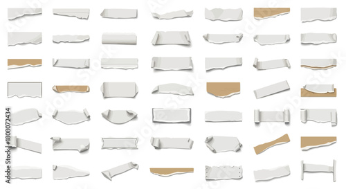 seamless torn paper edges, vector illustration