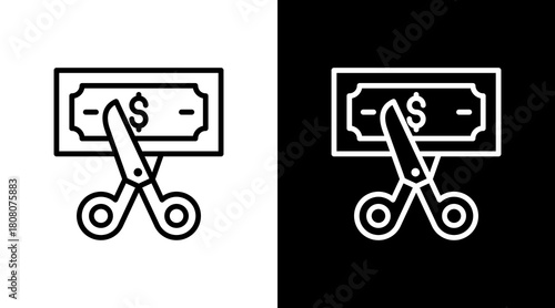 Budget Cut With Icon Set Design