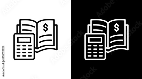 Accounting Ledger With Icon Set Design