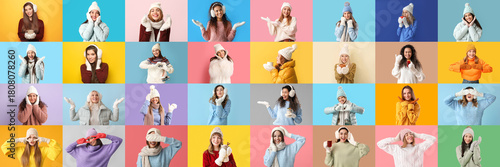 Collage of women in stylish...