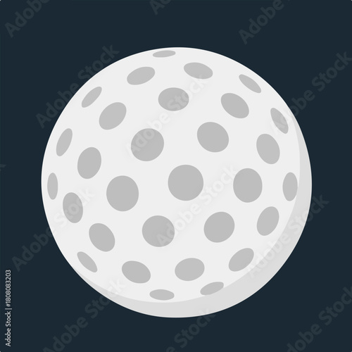 Isolated dimpled golf ball vector illustration perfect for sports game design, athletic apps, and modern graphic elements