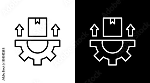 Market Fit Outline White Icon Set Design