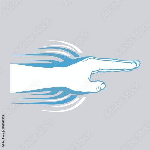 Fast pointing hand icon showing direction