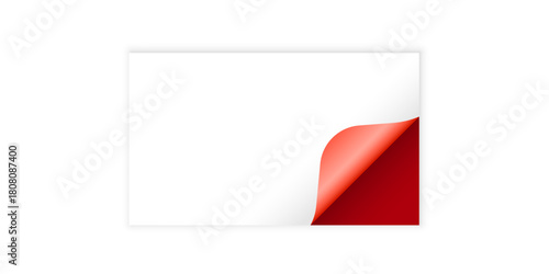 Curled corner page illustration with realistic shadow and paper fold effect, ideal for stationery designs, mockups, web templates, and digital note or document presentations.