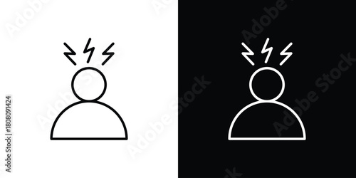 Anxiety icon thin line outline concept. Linear style icon. Editable stroke. Vector