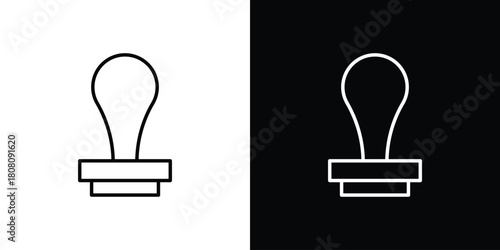 Approval stamp icon thin line outline concept. Linear style icon. Editable stroke. Vector