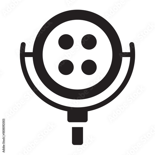 Surgery lamp glyph icon. Lights surgical area. Operating room procedure tool