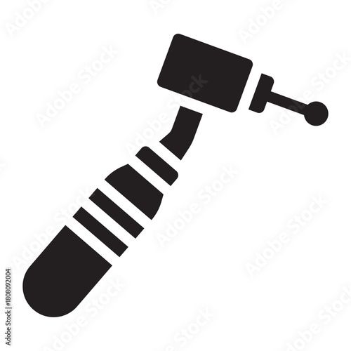 Dental drill glyph icon. Dentist handpiece. Removes decay in tooth treatment