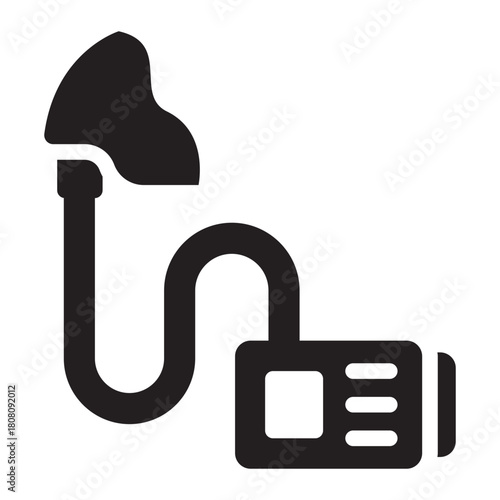 Nebulizer glyph icon. Converts medicine to mist. Aids breathing treatment