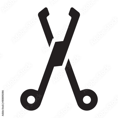 Clamps glyph icon. Grips tissue or vessels. Used in surgery and wound care