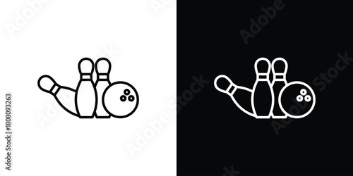 Bowling icon thin line outline concept. Linear style icon. Editable stroke. Vector