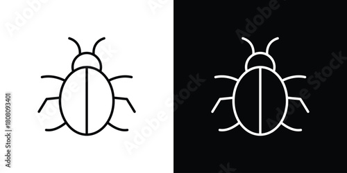Bug icon thin line outline concept. Linear style icon. Editable stroke. Vector