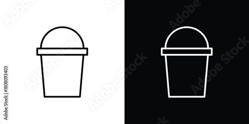 Bucket icon thin line outline concept. Linear style icon. Editable stroke. Vector