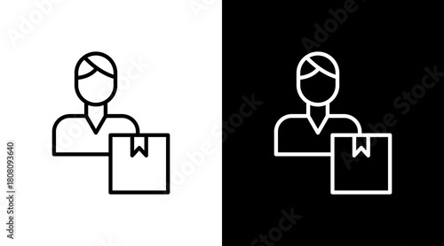 Supplier Outline White Icon Set Design