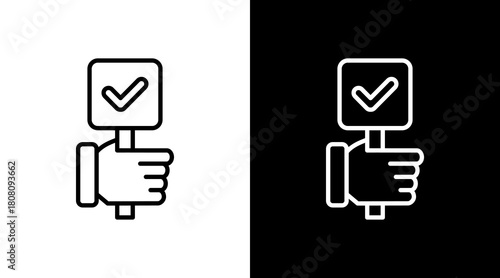 Decision Outline White Icon Set Design