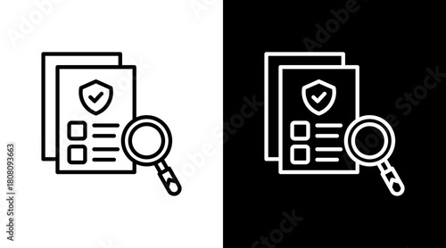 Audit Outline White Icon Set Design