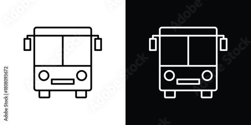 Bus icon thin line outline concept. Linear style icon. Editable stroke. Vector