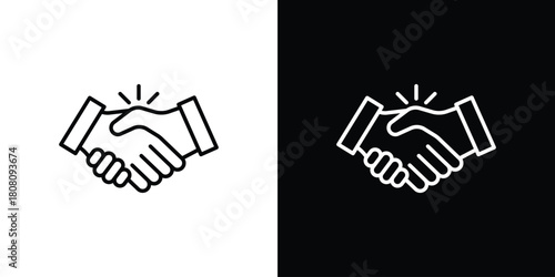 Business deal icon thin line outline concept. Linear style icon. Editable stroke. Vector